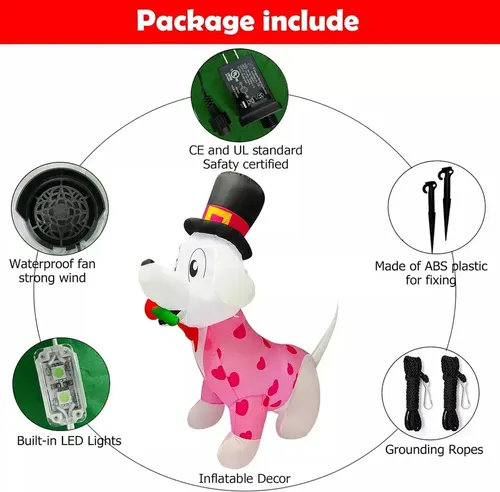 Inflable San Valentin Love Dog Rose - A Pedido_exkarg Rosa 4