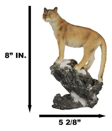 Estatua Puma Standing On Edge Of Snow - A Pedido_exkarg Marrón 5