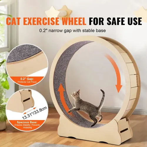 Rueda De Madera Para Ejercicios De Gatos - A Pedido_exkarg Madera 2