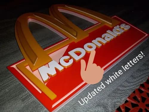 Cartel 3d Mc Donalds - A Pedido_exkarg Rojo 7