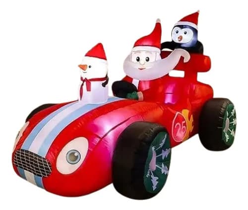 Papa Noel Inflable 8ft Christmas Race - A Pedido_exkarg Rojo