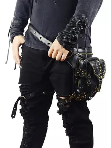 Riñonera Steampunk Purse Motorcycle - A Pedido_exkarg Negro X 6