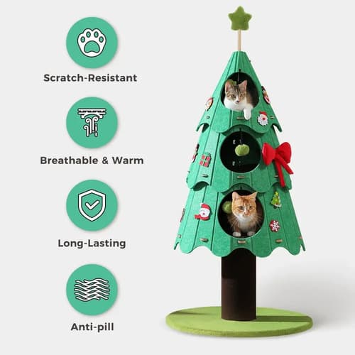 Casa Para Gatos Arbol Navideño - A Pedido_exkarg Verde 3