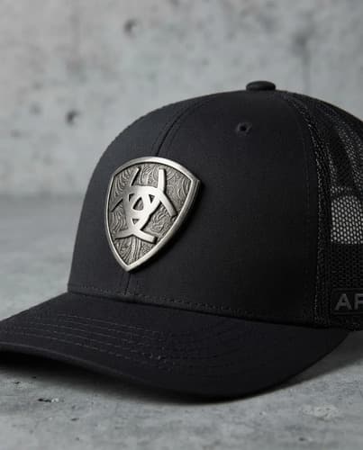Gorra Ariat Mens Metal Shield - A Pedido Negro M 3