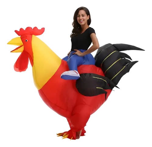 Disfraz Inflable De Gallo - A Pedido_exkarg Rojo