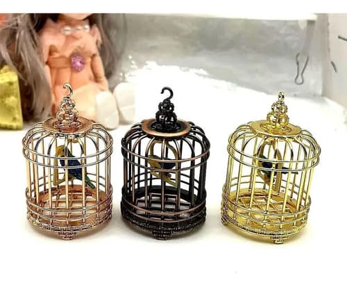 Jaula De Pajaros Casa De Muñecas - A Pedido_exkarg Marrón 5