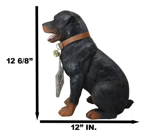 Estatua Realistic Rottweiler Dog - A Pedido_exkarg Negro 3