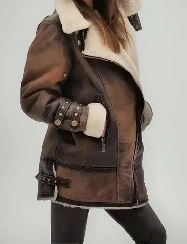 Campera Women's Luxury Genuine Leather Fur - A Pedido_exkarg Marrón 38