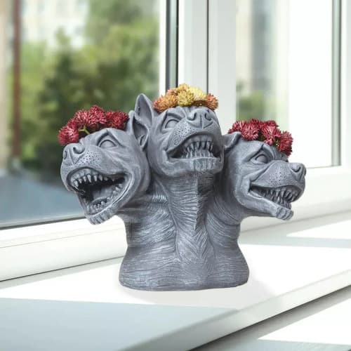 Maceta Cerberus 3 Cabezas - A Pedido_exkarg Gris 2