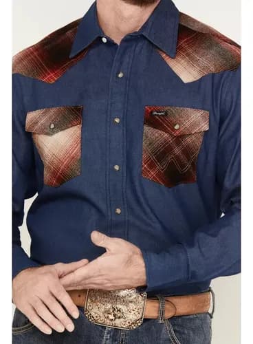 Camisa Wrangler Men's Pendleton - A Pedido_exkarg Azul M 2