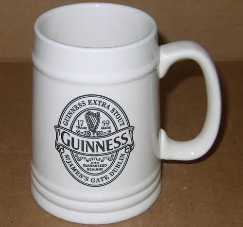 Jarra De Cerveza Original Guinness Grabada - A Pedido Blanco