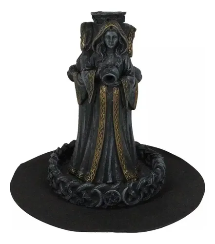 Porta Incienso Wicca Luna Diosa Doncella  - A Pedido_exkarg Negro