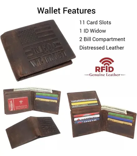 Billetera Distressed Leather Patriotic - A Pedido_exkarg Marrón 3