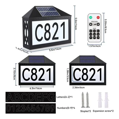 Placa Domiciliaria Solar - A Pedido_exkarg Negro 3