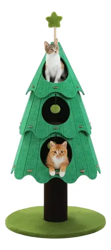 Casa Para Gatos Arbol Navideño - A Pedido_exkarg Verde 6