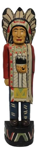 Estatua De Madera De 90 Cm Altura Indígena - A Pedido Rojo