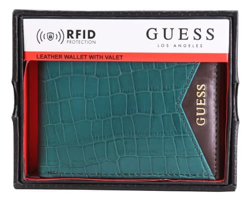 Billetera Guess Men's Leather Debossed - A Pedido_exkarg Azul 3