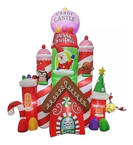 Papa Noel 10 Ft Castillo - A Pedido_exkarg Rojo