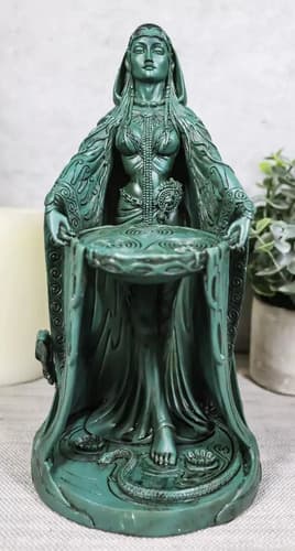 Estatua Diosa Triple Irlandesa Danu - A Pedido_exakrg Verde 2