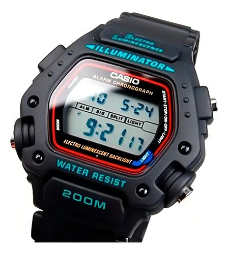Reloj Casio Dw290 Alarma Luz Temporizador Cronometro Negro Gris 3