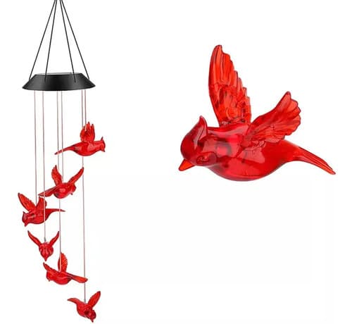Campanas De Viento, Luces Led - A Pedido_exkarg Rojo