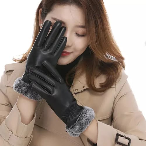 Guantes Women Pu Gloves Faux - A Pedido_exkarg Negro 3