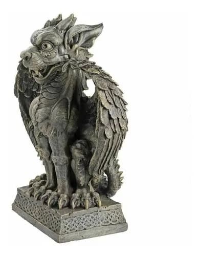 Adorno Decorativo Katlot Boden Gargoyle - A Pedido_exkarg Gris/envejecido 3