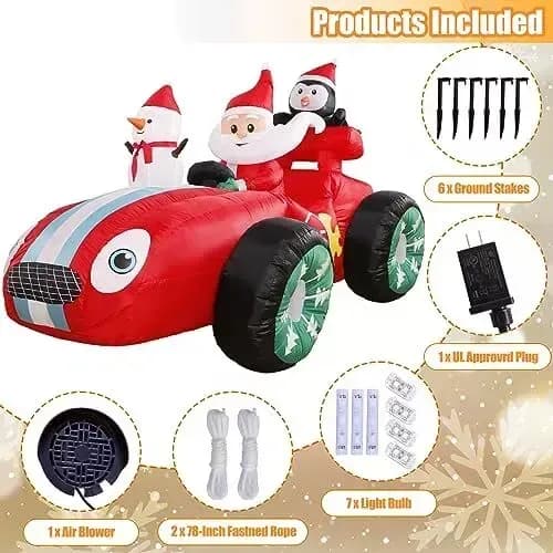 Papa Noel Inflable 8ft Christmas Race - A Pedido_exkarg Rojo 5