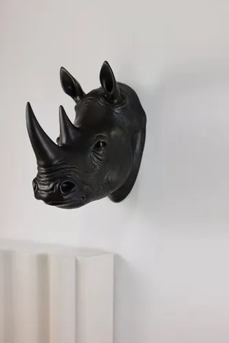 Cabeza Decorativa Rhinoceronte - A Pedido_exkarg Negro 9