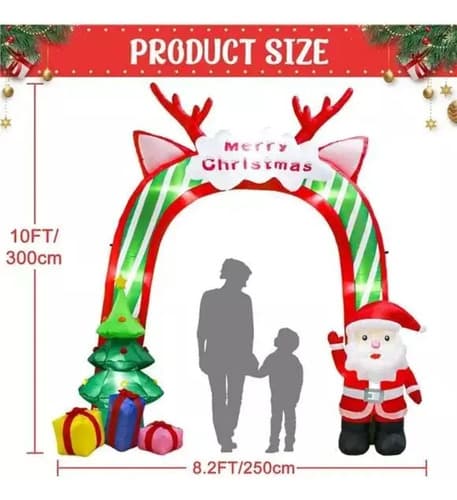 Papa Noel Inflable Arco Gigante - A Pedido_exkarg Rojo 6