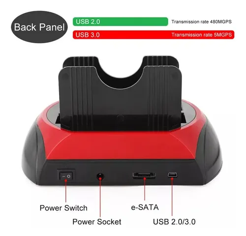 Lector De Disco Rigido Usb De Doble Bahía - A Pedido_exkarg Negro 5