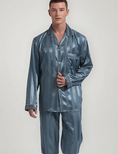 Pijama Hombre Jacquard Striped - A Pedido_exkarg Verde X