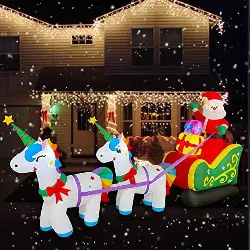 Papa Noel + Trineo Y Unicornios - A Pedido_exkarg Rojo 2