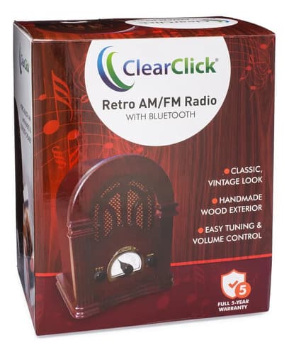 Radio Clearclick Retro Am Fm Radio Bluetooth - A Pedido Marrón 5