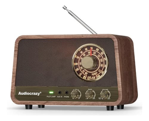 Radio Retro Am Fm Radio Tabletop Bluetooth - A Pedido Marrón 4