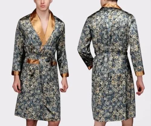 Pijama Men's Satin Silk Hombre - A Pedido_exkarg Azul Xxx 5