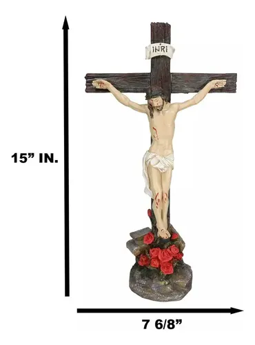 Estatua Jesucristo En Cruz Con Base - A Pedido_exkarg Piel 2