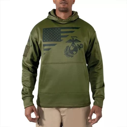Hoodie Men's Us Flag Usmc - A Pedido_exkarg M Verde 2