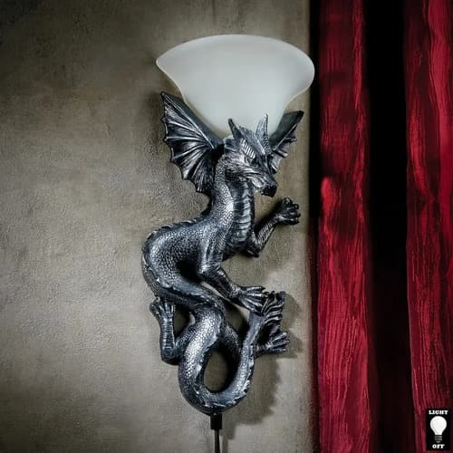 Escultura Con Luz Heraldic Dragon - A Pedido_exkarg Negro 5