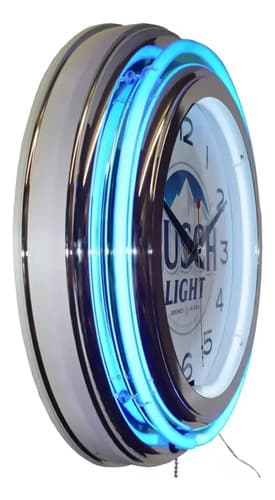Reloj De Pared Busch Light Brewed In U.s. - A Pedido_exkarg Cromado 3
