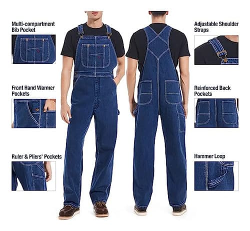 Pantalon Vaquero Enterito Hisea - A Pedido Azul S 4