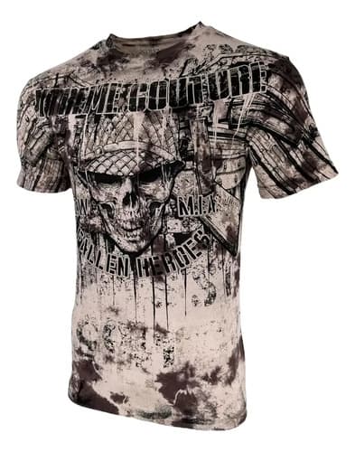 Remera Affliction Fallen Horses Skull - A Pedido_exkarg Marrón 38 3