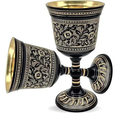 Copa De Beber Bronce Gotica Romana - A Pedido_exkarg Negro 4