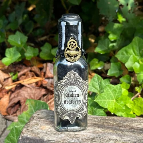 Botella De Pocion Decorativa Raven - A Pedido Gris