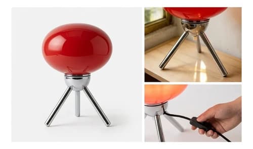 Lampara De Mesa Bauhaus Mid-century Glass - A Pedido Plateado 2