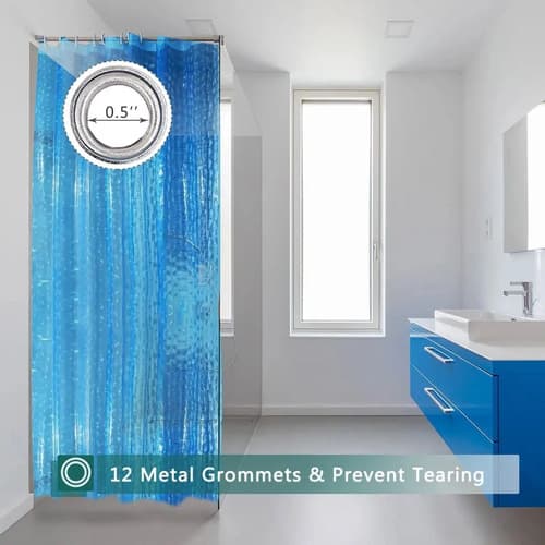 Cortina De Baño Waterproof Eva 3d Blue - A Pedido_exkarg Azul 6