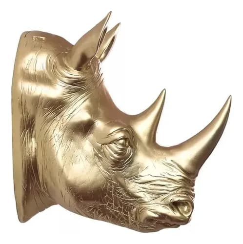 Cabeza Decorativa Rhinoceronte - A Pedido_exkarg Negro 5