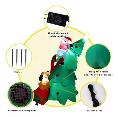 Papa Noel Inflable Escala Arbol - A Pedido_exkarg Rojo 6
