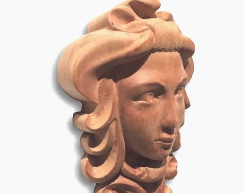 Escultura Hand Carved, Mahogany Lady - A Pedido_exkarg Marrón 3