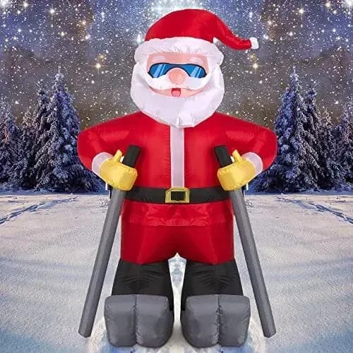 Papa Noel Inflable Esquiador - A Pedido_exkarg Rojo 4